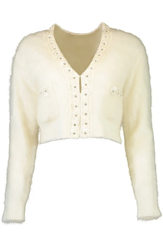 Cropped Cardigan - White