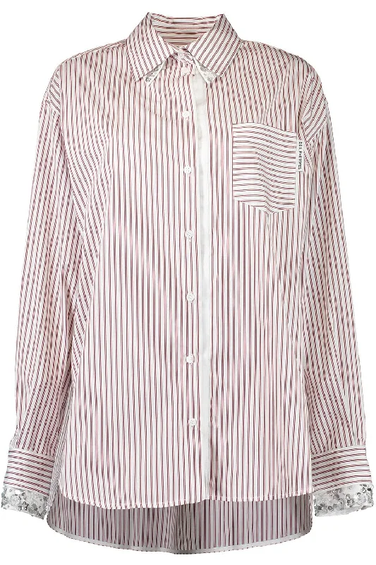 Striped Oversized Button Up Blouse