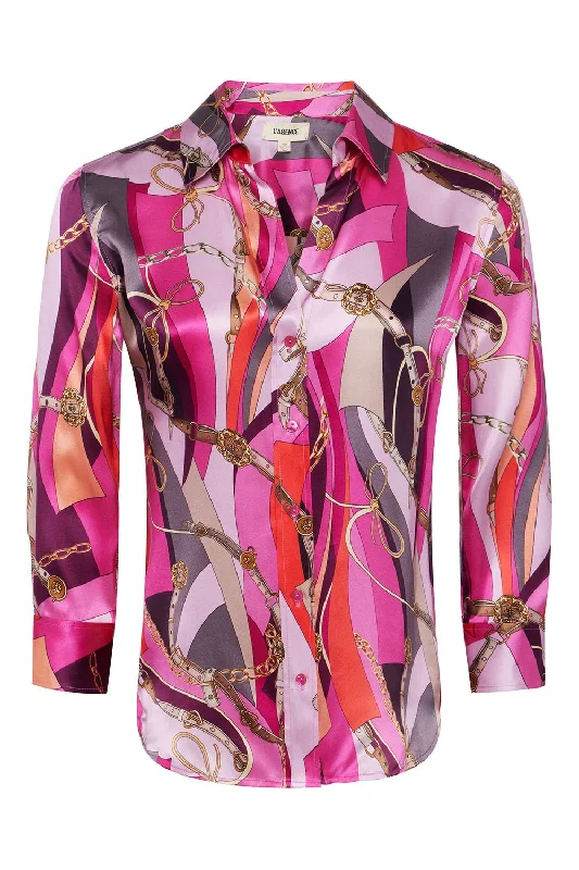 Dani Blouse - Pink Multi Buckle Swirl