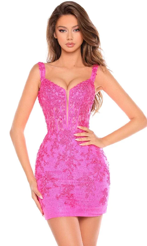 Amarra 88075 - Lace Appliqued Sleeveless Cocktail Dress