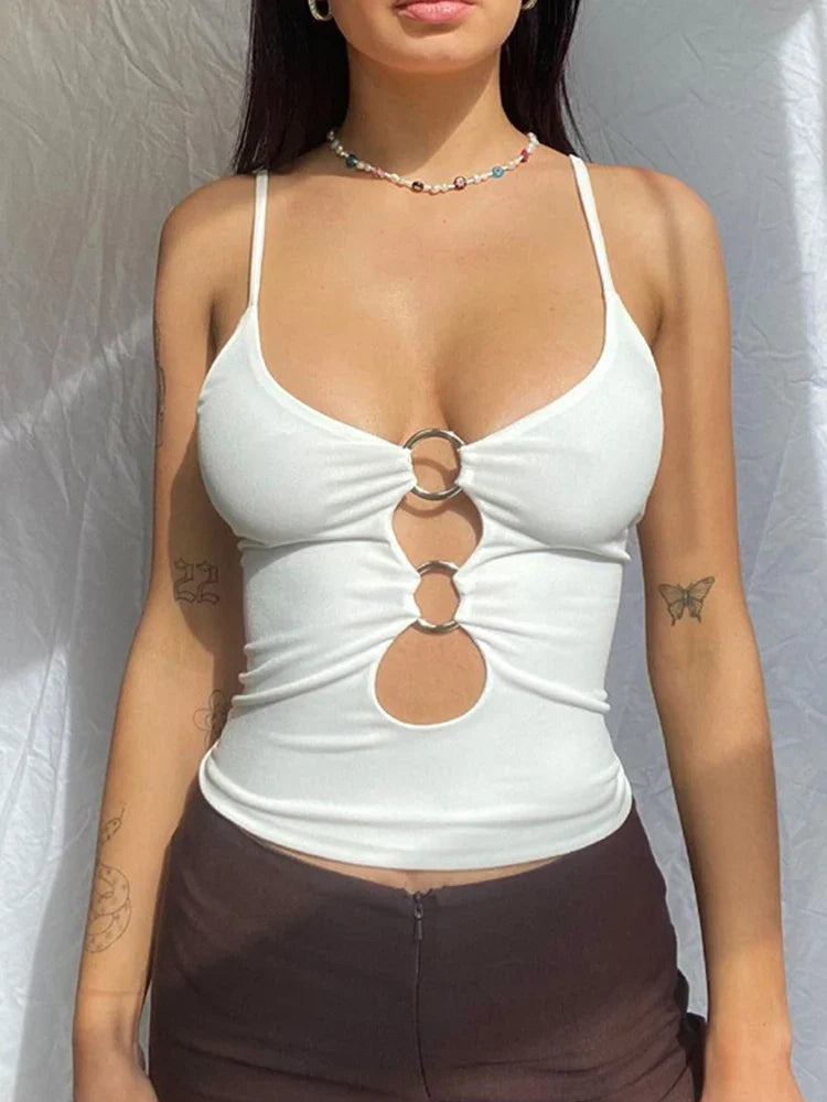 Casual Hollow Out Crop Top