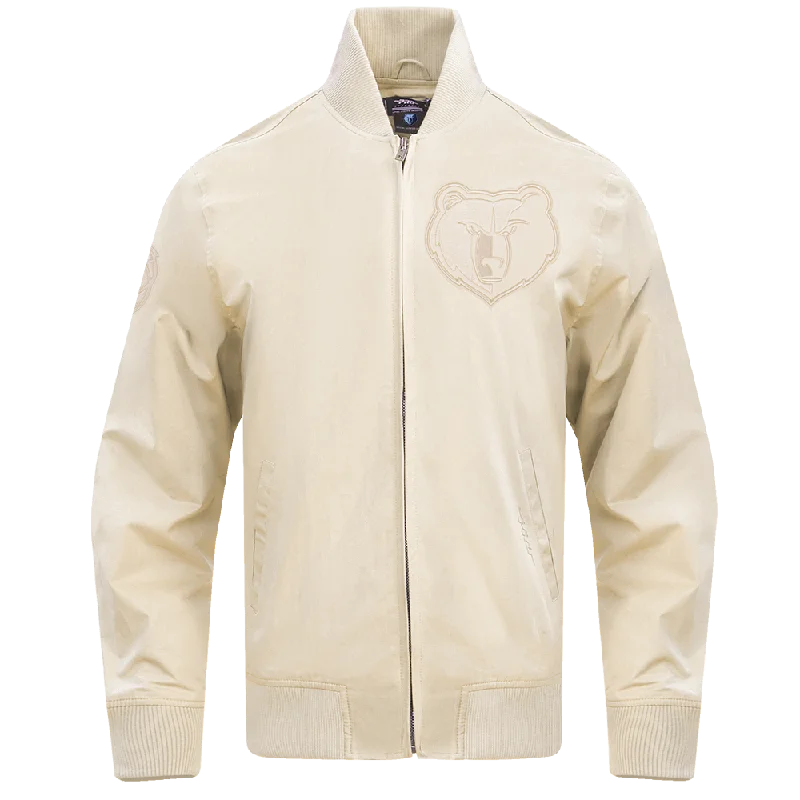 NBA MEMPHIS GRIZZLIES NEUTRAL TWILL JACKET (EGGSHELL)