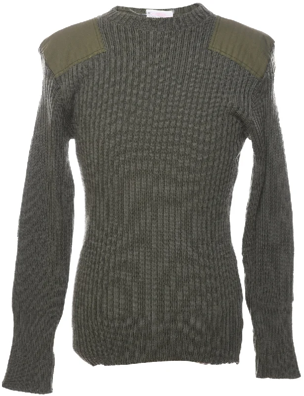 Wool Olive Green Jumper - M