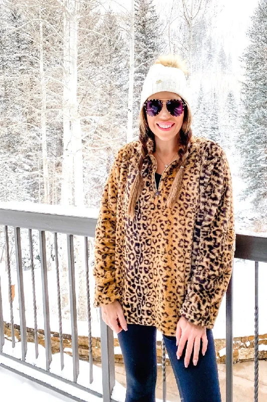 Leopard Goddess Faux Fur Pullover