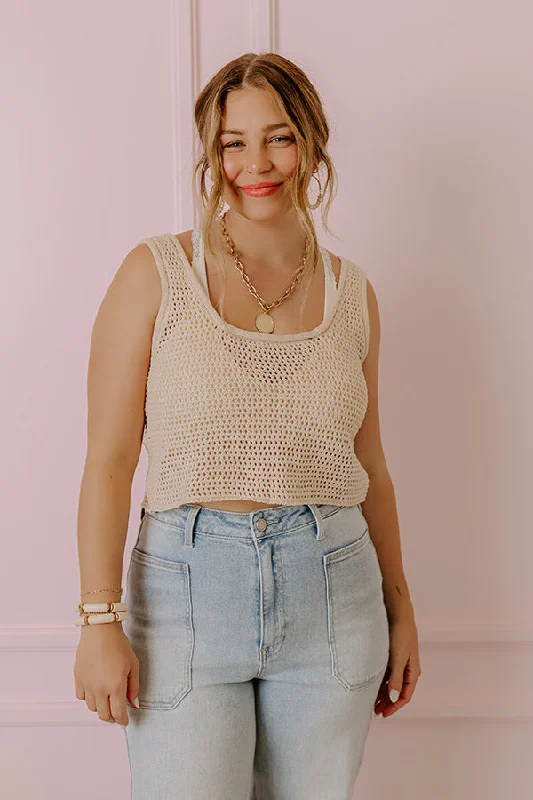 Beach Daydream Knit Crop Top In Natural