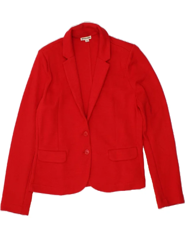 WHISTLES Womens 2 Button Blazer Jacket UK 16 Large Red Cotton