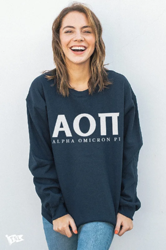 Alpha Omicron Pi Letters Crewneck