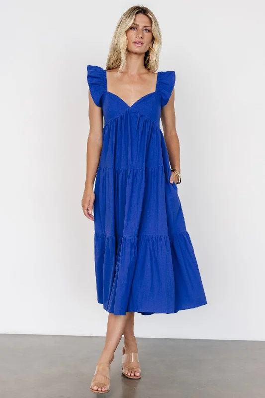 Aria Back Tie Dress | Blue