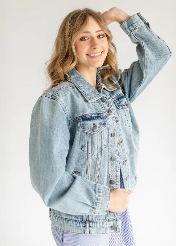 Emmy Light Wash Oversized Denim Jacket