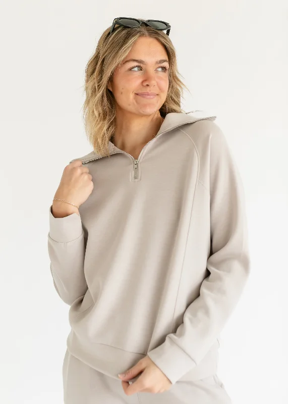 Quarter Zip Soft Modal Lounge Pullover Sweatshirt