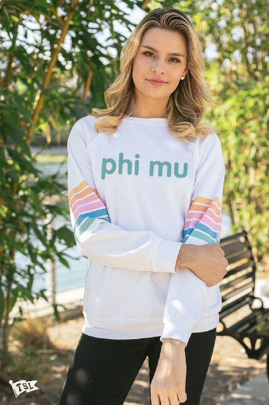 Phi Mu Horizon Raglan Crewneck