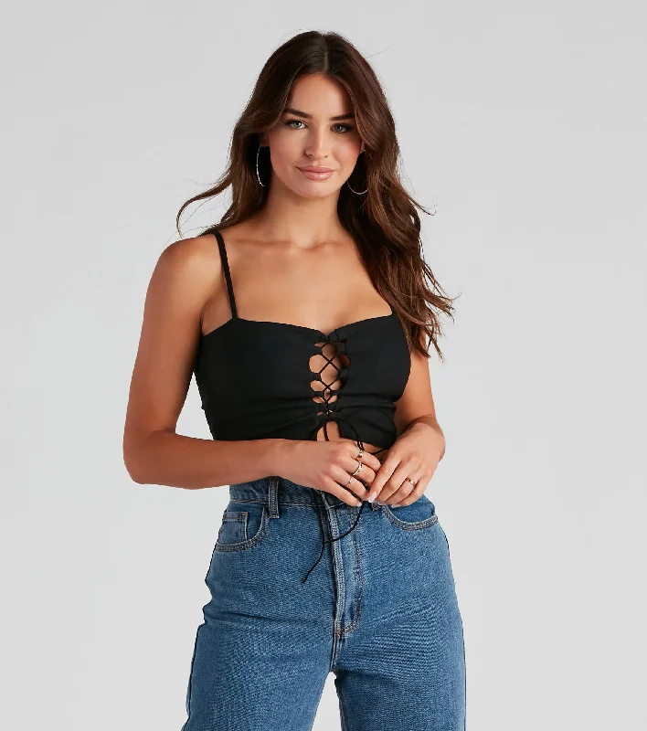 Love It Lace-Up Crop Top