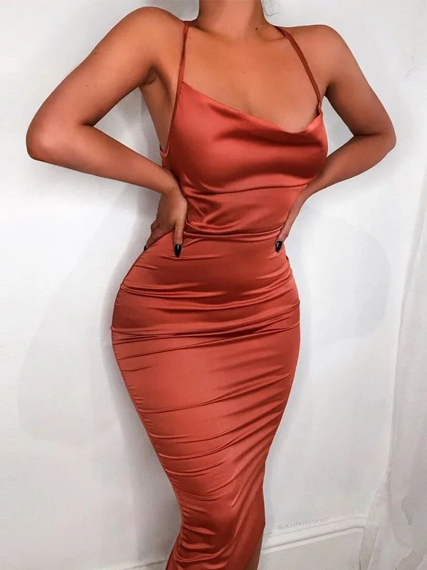 A&A Silk bodycon midi dress