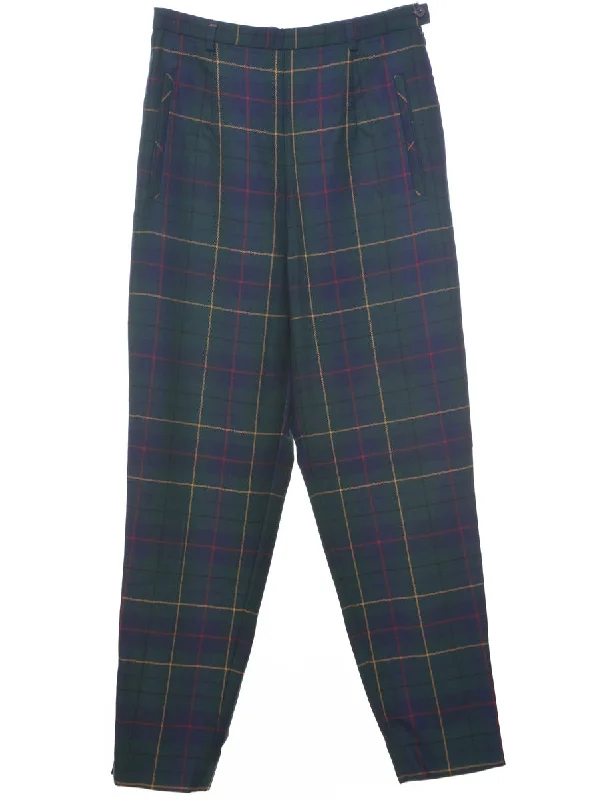 Wool Pendleton Checked Pattern Trousers - W26 L27