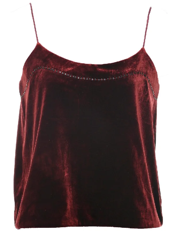 Velvet Fabric Evening Top - M