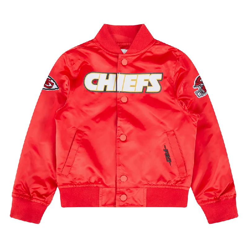 NFL KANSAS CITY CHIEFS CLASSIC TODDLER BOYS SATIN JACKET (RED)