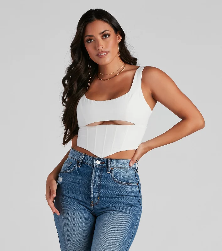 Corset With The Program Crop Top