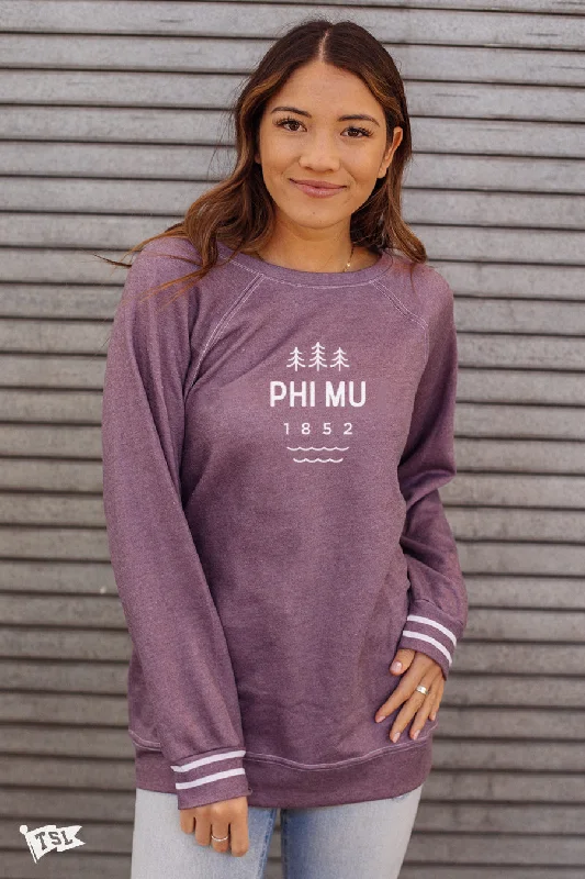 Phi Mu Lakeside Raglan Crewneck