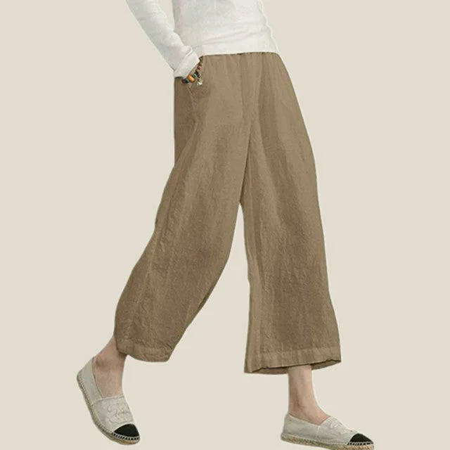 Casual Solid Color Wide Leg Pants