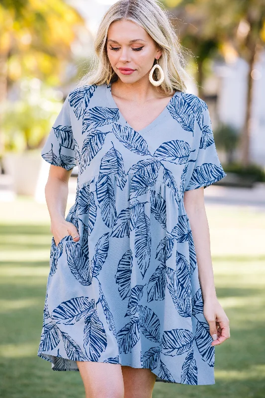 Cherish You Denim Blue Babydoll Dress