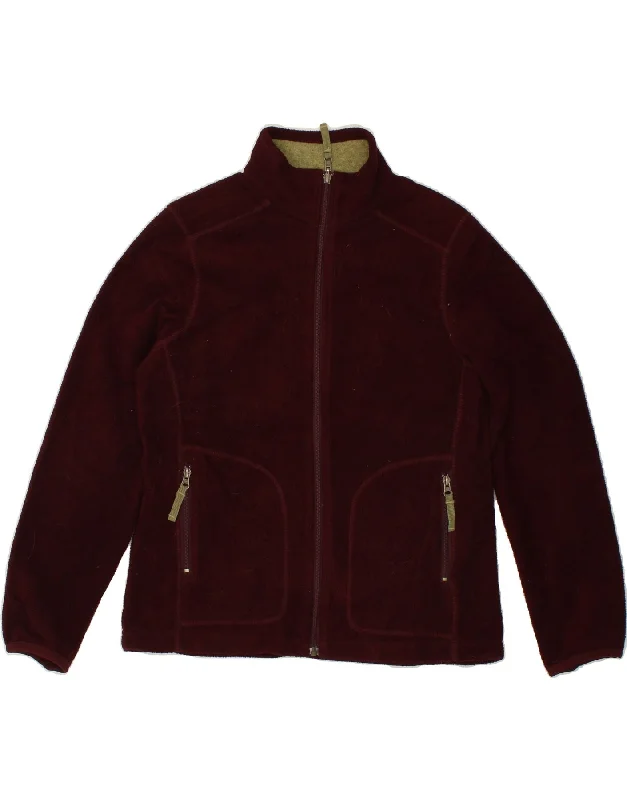 EDDIE BAUER Womens Fleece Jacket UK 16 Large Burgundy Polyester