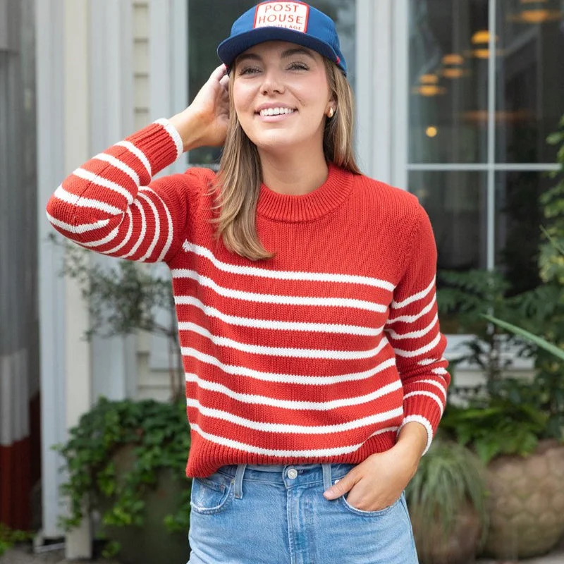 TUTTO Red White Stripe Sweater