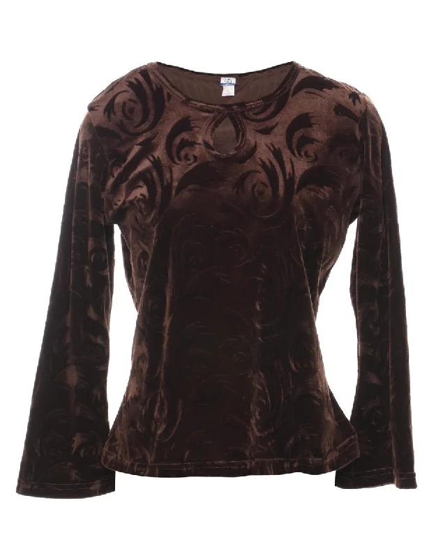 Velvet Fabric Evening Top - M