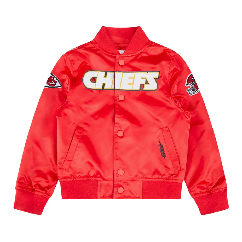 NFL KANSAS CITY CHIEFS CLASSIC LITTLE BOYS SATIN JACKET (RED)