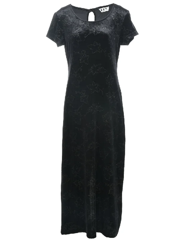 Velvet Sparkly Finish Evening Dress - M