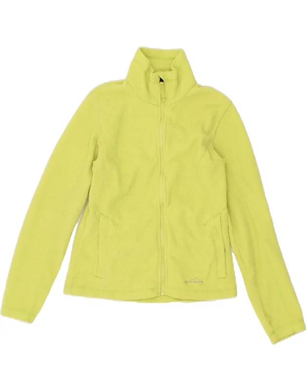 EDDIE BAUER Womens Fleece Jacket UK 12 Medium Yellow Polyester