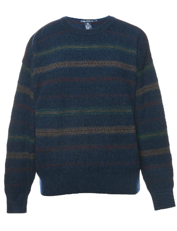 Wool Nautica Striped Jumper - L