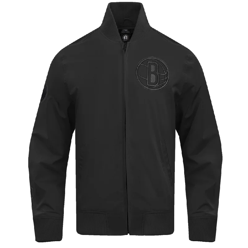 NBA BROOKLYN NETS NEUTRAL TWILL JACKET (BLACK)