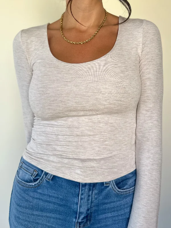 Scoop Neck Long Sleeve - Oat