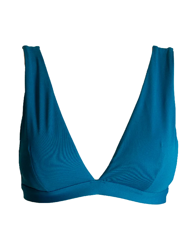 Teal Womens Plunge Bikini Top